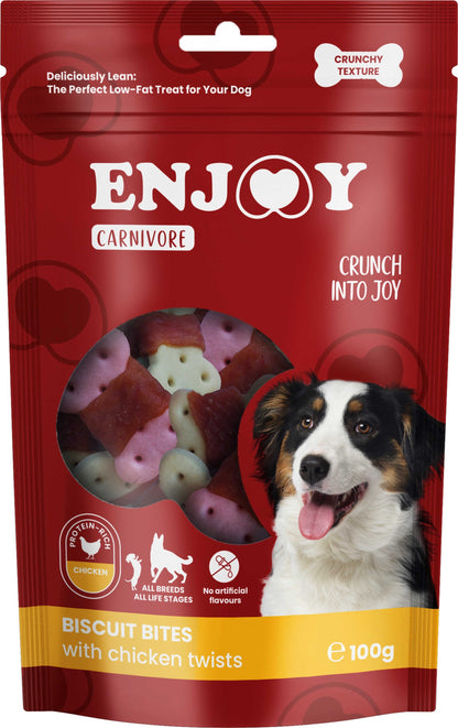 ENJOY Recompense pentru caini CARNIVORE, Biscuiti cu pui, 100g