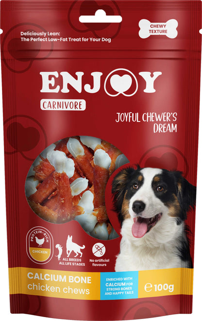 ENJOY Recompense pentru caini CARNIVORE, Oase cu calciu si pui