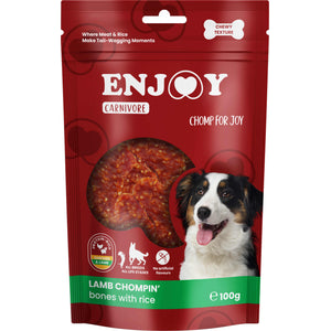ENJOY Recompense pentru caini CARNIVORE, Oase cu miel si orez, 100g