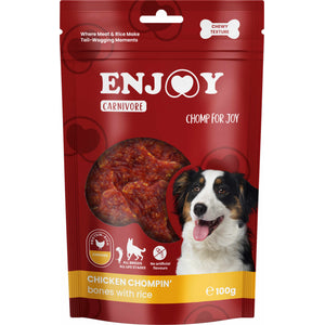 ENJOY Recompense pentru caini CARNIVORE, Oase cu pui si orez, 100g
