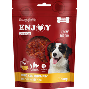 ENJOY Recompense pentru caini CARNIVORE, Oase cu pui si orez, 300g