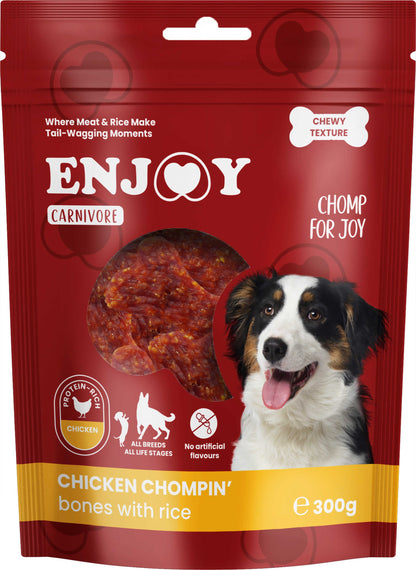 ENJOY Recompense pentru caini CARNIVORE, Oase cu pui si orez, 300g