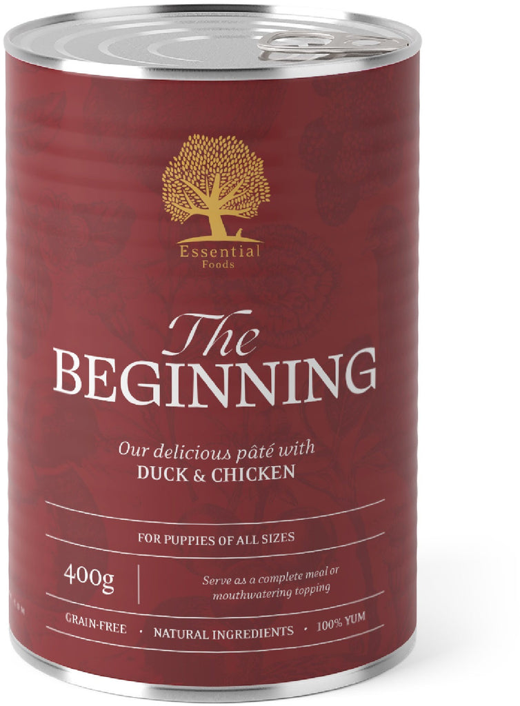 ESSENTIAL BEGINNING Conserva pentru caini adulti, cu Rata si Pui 400g