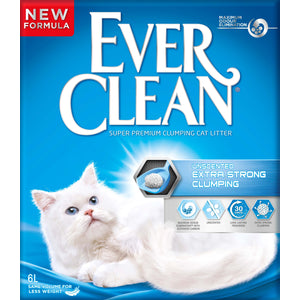 EVER CLEAN Extra Strong Clumping Nisip pentru pisici, fara aroma 6L