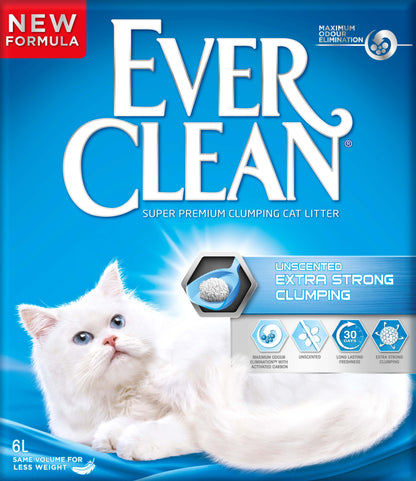 EVER CLEAN Extra Strong Clumping Nisip pentru pisici, fara aroma 6L