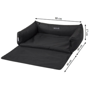 FABOTEX Pat pentru caini Boston Car, pentru masina, 80x60xh17cm, Negru