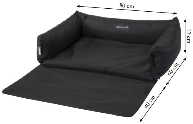 FABOTEX Pat pentru caini Boston Car, pentru masina, 80x60xh17cm, Negru
