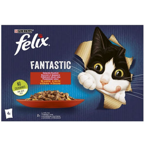 FELIX Fantastic Pachet plicuri pentru pisici, cu Pui si Vita 4x85g