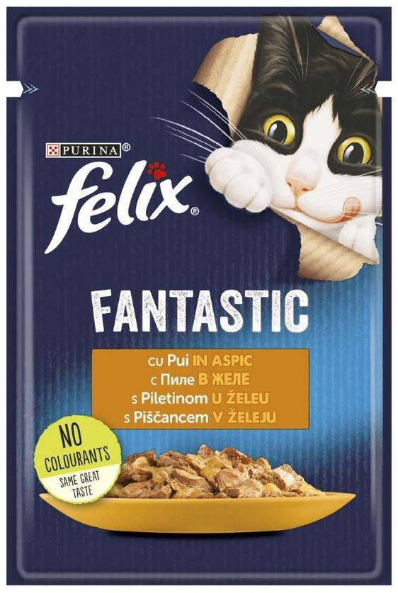 FELIX Fantastic Plic hrana umeda pentru pisici, cu Pui 85g