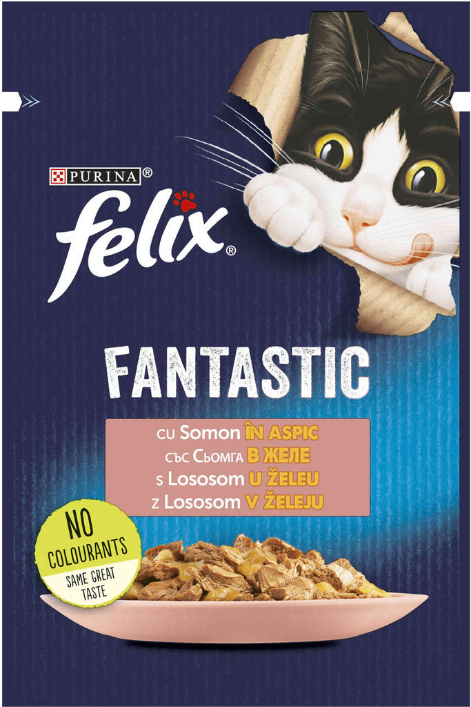 FELIX Fantastic Plic hrana umeda pentru pisici, cu Somon 85g