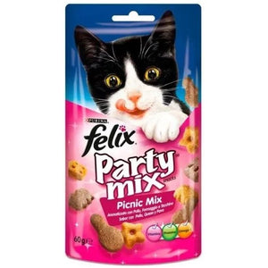 FELIX Party Mix Delicatese pentru pisici PICNIC cu pui, Branza si Curcan, 60g