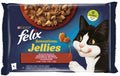 FELIX Sensations Gelees plicuri pentru pisici, vită şi pui, 4x85g