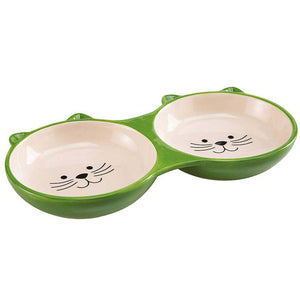 FERPLAST Bol ceramic dublu pentru pisici IZAR 230ml, 21,5x12x2,5cm