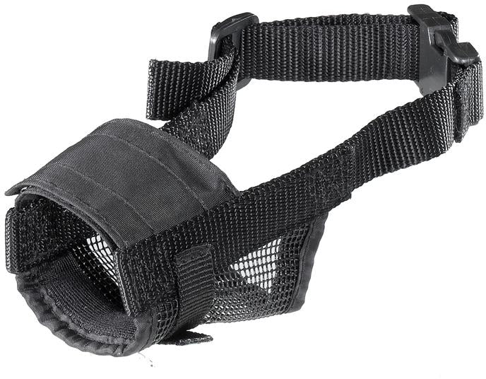 FERPLAST Botnita ajustabila pentru caini, nailon, cu plasa, culoare neagra