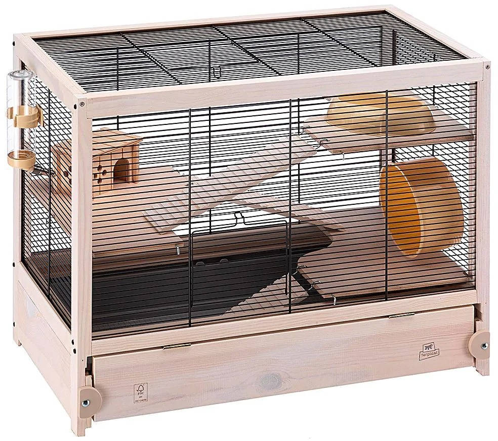 FERPLAST Cuşcă pentru hamsteri, Neagră, 60x34x49 cm - Maxi-Pet.ro