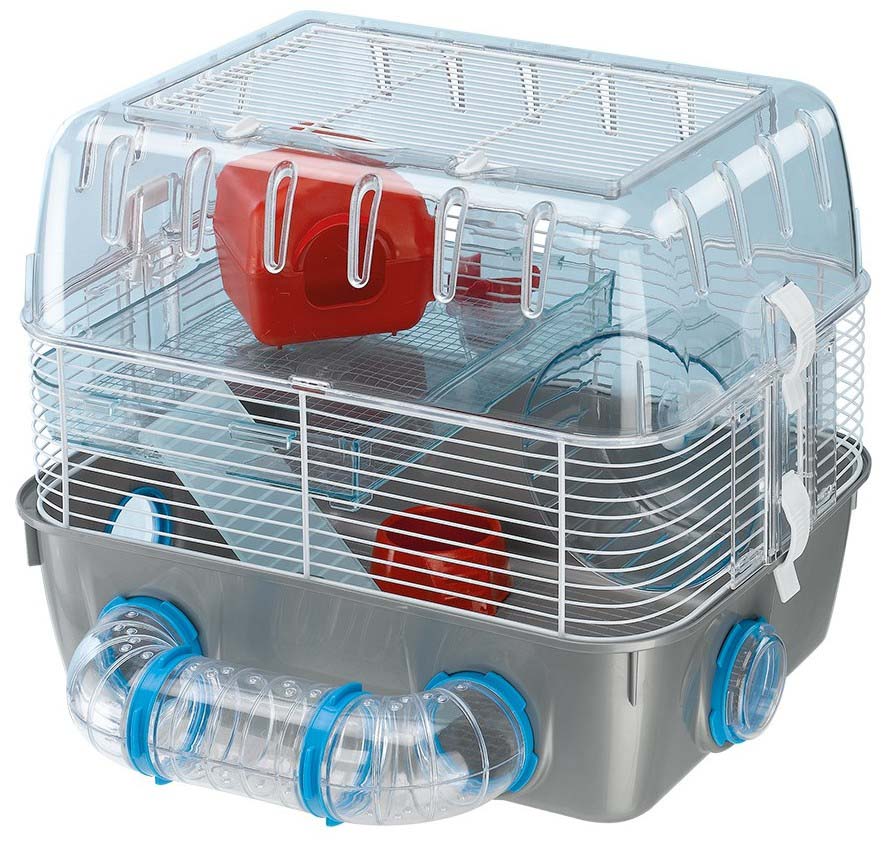 FERPLAST Cuşcă pentru hamsteri COMBI 1 FUN cu etaj 40,5x29,5x32,5cm - Maxi-Pet.ro