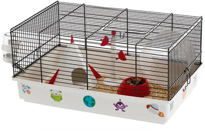 FERPLAST Cusca pentru hamsteri CRICETI 9 Spatiu, Negru, 46x29,5x23 cm