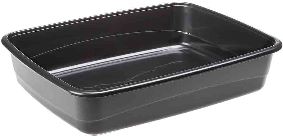 FERPLAST Litiera pentru pisici TRAY NIP 10 deschisa, Negru, 46,5x35,5x11,5 cm
