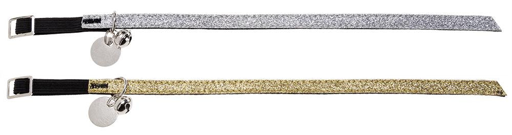 FERPLAST Zgarda pentru pisici GLITTER, cu clopotel, 31x1cm, diverse culori