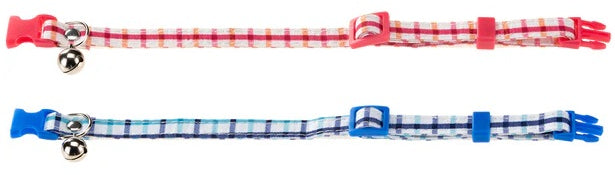 FERPLAST Zgardă pentru pisici TARTAN, cu clopoţel, 20-30x1cm, diverse culori - Maxi-Pet.ro