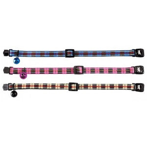 FERPLAST Zgarda pentru pisici TARTAN, cu clopotel, 20-30x1cm, diverse culori
