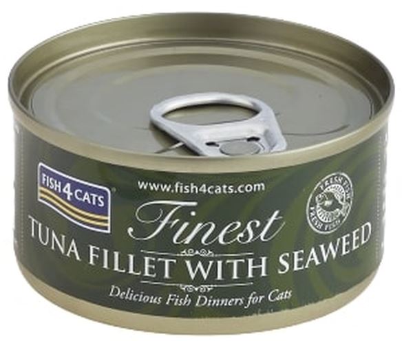 FISH4CATS Finest Conserva pentru pisici, cu file de Ton şi Alge marine 70g