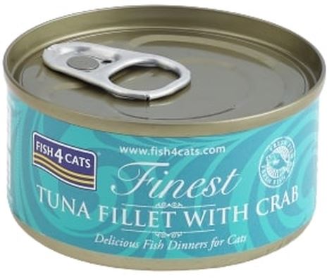 FISH4CATS Finest Conserva pentru pisici, cu file de Ton şi Crab 70g