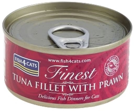 FISH4CATS Finest Conserva pentru pisici, cu file de Ton şi Creveţi 70g