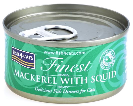 FISH4CATS Finest Conserva pentru pisici, cu Macrou şi Calamar 70g