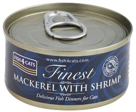 FISH4CATS Finest Conserva pentru pisici, cu Macrou şi Creveţi 70g