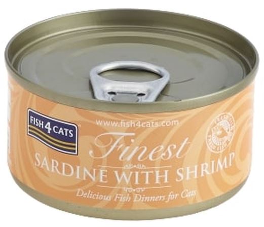 FISH4CATS Finest Conserva pentru pisici, cu Sardine şi Creveţi 70g