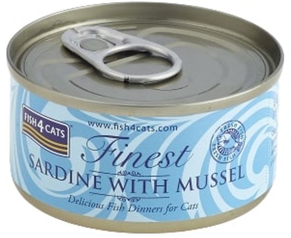 FISH4CATS Finest Conserva pentru pisici, cu Sardine şi Midii 70g