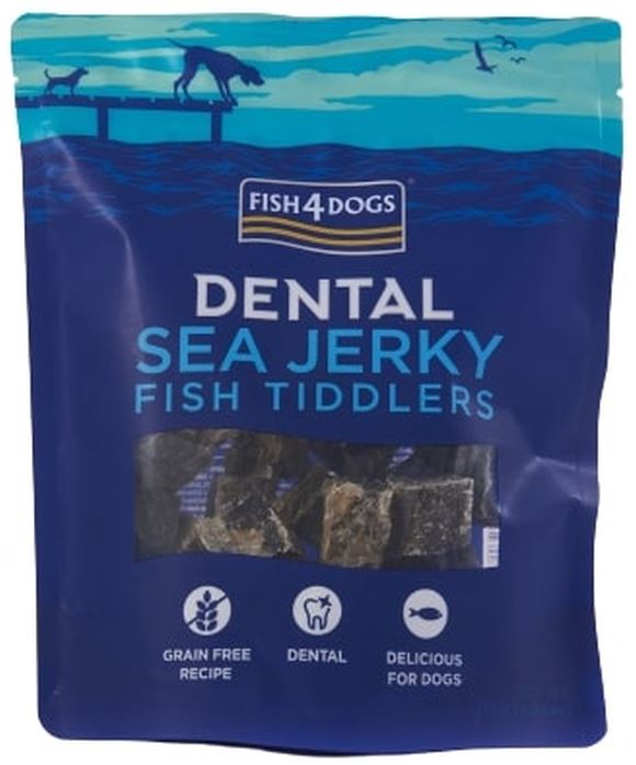 FISH4DOGS Dental Sea Recompensă pentru câini, bucăţi din piele de peşte alb 115g - Maxi-Pet.ro