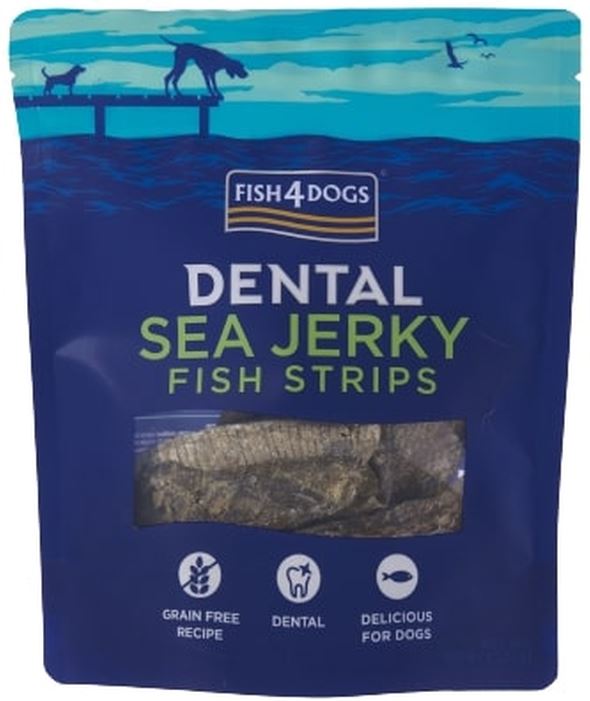 FISH4DOGS Dental Sea Recompensă pentru câini, fâşii din piele de peşte alb 100g - Maxi-Pet.ro