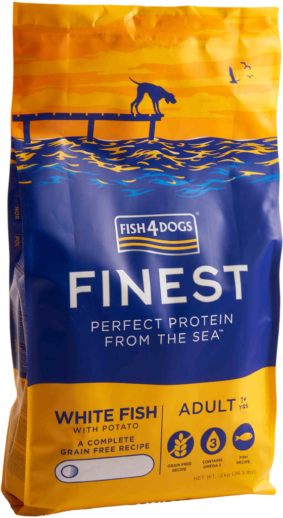 FISH4DOGS Finest Adult Peste alb si Cartofi, Large Kibble 