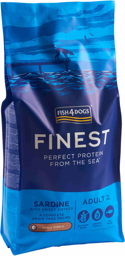 FISH4DOGS Finest Adult Sardine si Cartofi dulci, Small Kibble 