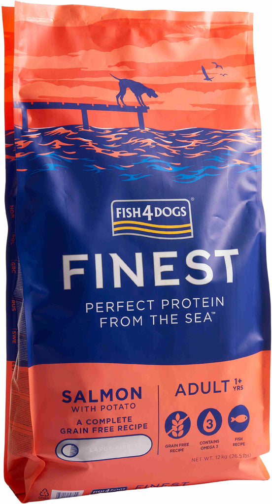 FISH4DOGS Finest Adult Somon si Cartofi, Large Kibble