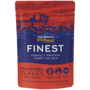 FISH4DOGS Finest Plic pentru caini, cu bucati de Macrou si Calamar 100g