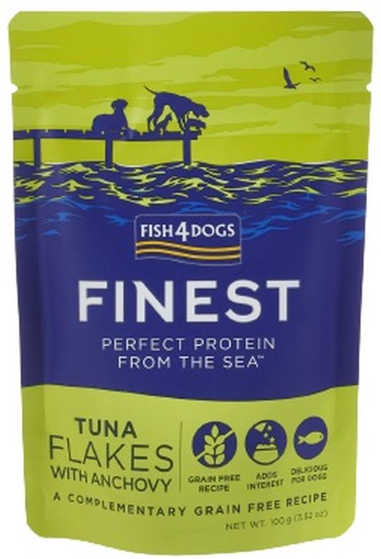 FISH4DOGS Finest Plic pentru caini, cu bucaţi de Ton şi Anşoa 100g