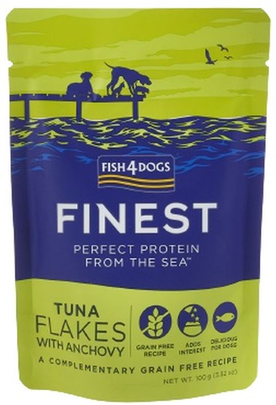 FISH4DOGS Finest Plic pentru caini, cu bucati de Ton si Ansoa 100g