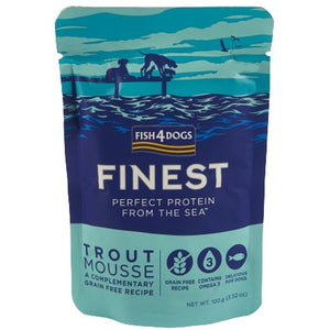 FISH4DOGS Finest Plic pentru caini, mousse cu Pastrav 100g