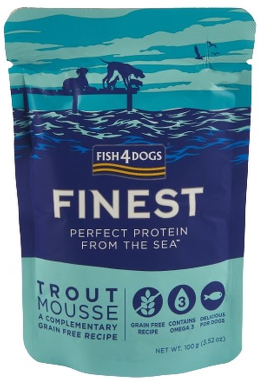 FISH4DOGS Finest Plic pentru caini, mousse cu Pastrav 100g