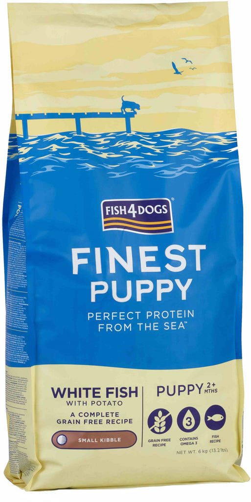 FISH4DOGS Finest PUPPY Peste alb si Cartofi, Small Kibble 