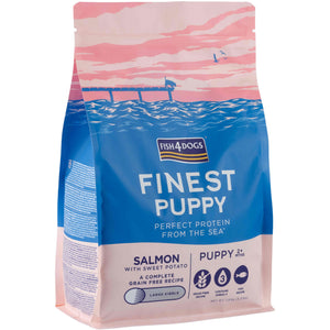 FISH4DOGS Finest PUPPY Somon si Cartofi dulci, Large Kibble 1,5kg 