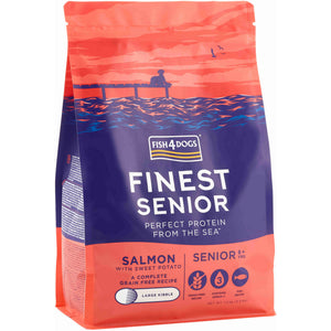FISH4DOGS Finest SENIOR Somon si Cartofi dulci, Large Kibble 1,5kg 