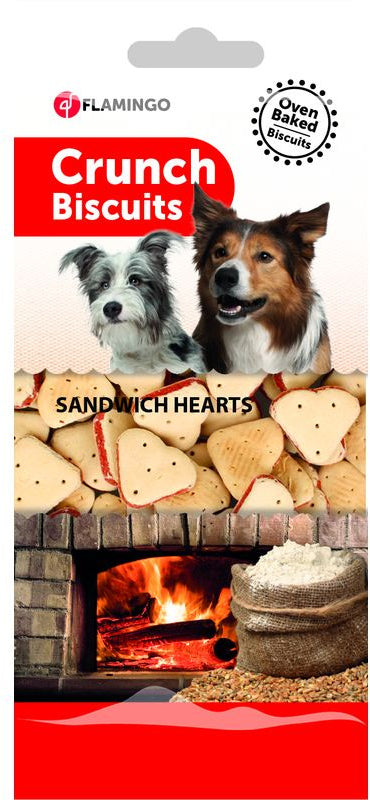 FLAMINGO Biscuiţi pentru câini Crunch Sandwich Inimă 500g - Maxi-Pet.ro