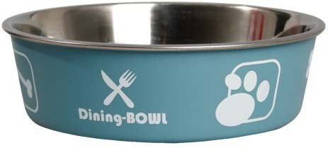 FLAMINGO Bol din inox pentru caini BELLA KENA antialunecare Albastru 17cm, 800ml
