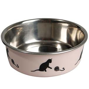 FLAMINGO Bol pentru pisici Bella antialunecare, din inox, Roz, 160ml