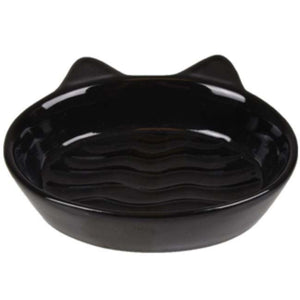 FLAMINGO Bol pentru pisici Gizmo, din ceramica, 170ml, diam. 13cm, Negru