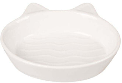 FLAMINGO Bolpentru pisici Gizmo, din ceramica, 170ml, diam. 13cm, Alb